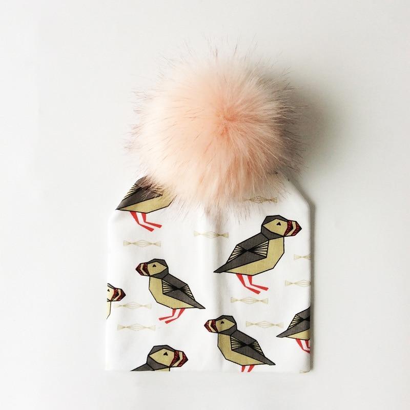 Luxury Cartoon Print Cotton Beanie Hat for Kids