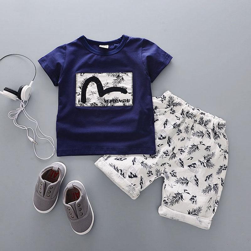 Ensemble T-Shirt en Coton Cartoon et Shorts pour Garçons Bébés