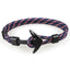 Pulsera de Paracord con Ancla Negra Elegante para Hombres