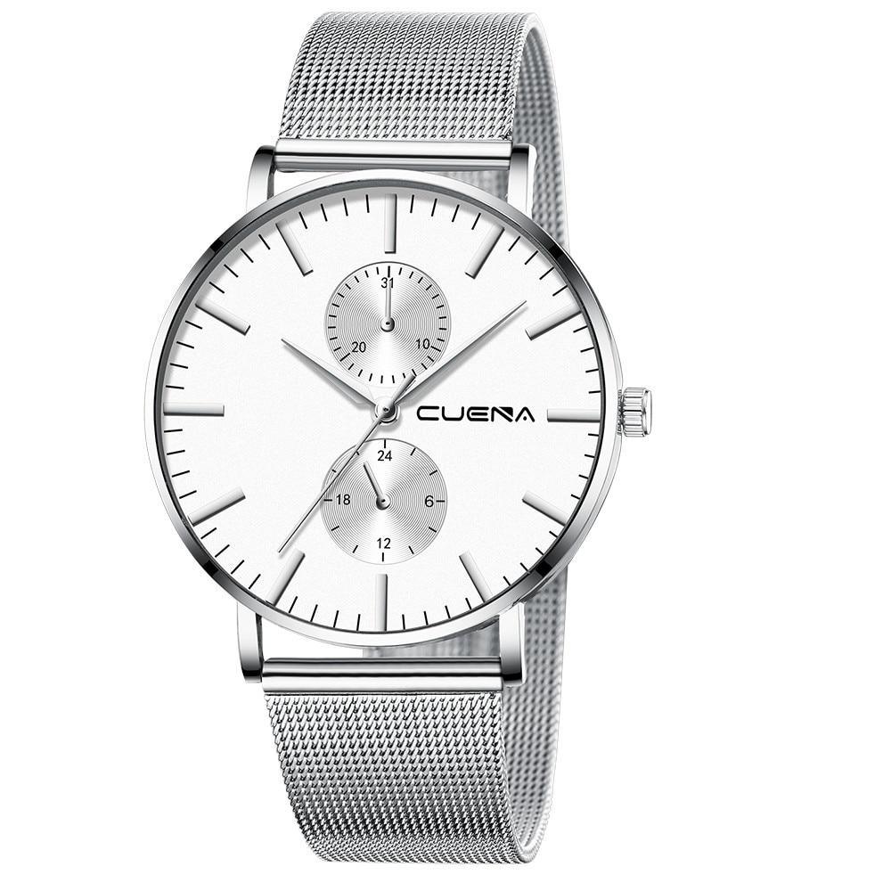 Montre classique décontractée en métal unisexe de luxe