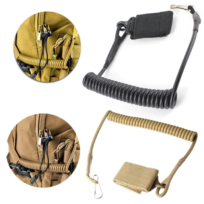 Molle Airsoft Coil Sling Military Elastic Belt Spring Strap - Korvel