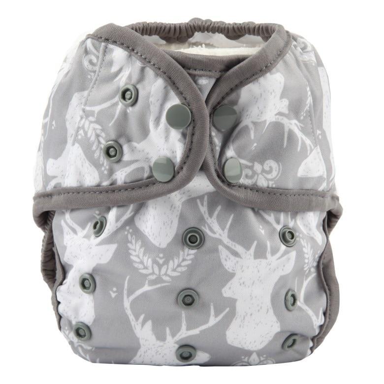 Couche en tissu pour bébé ajustable à taille unique avec double gousset