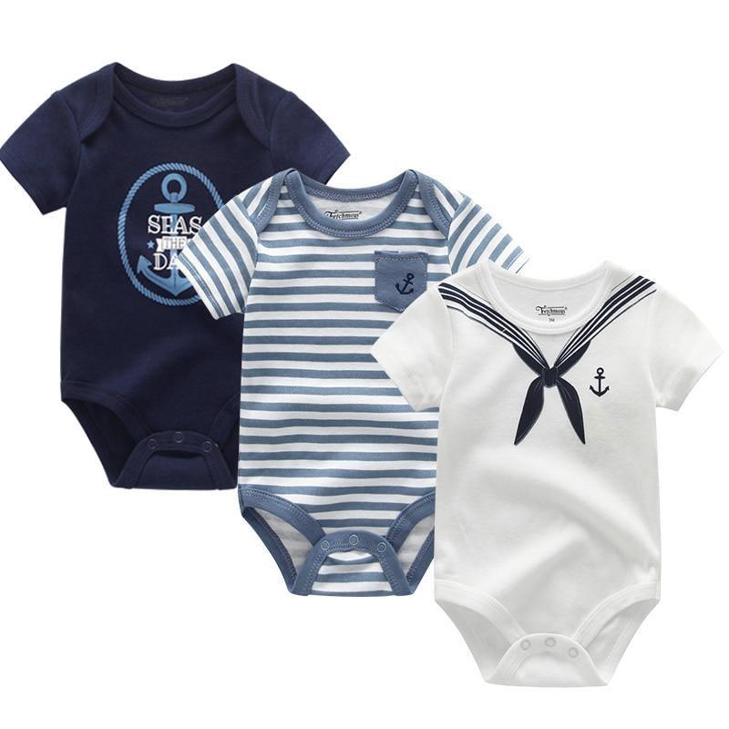 3-Piece Modern Baby Bodysuit Set - Unisex Unicorn Design