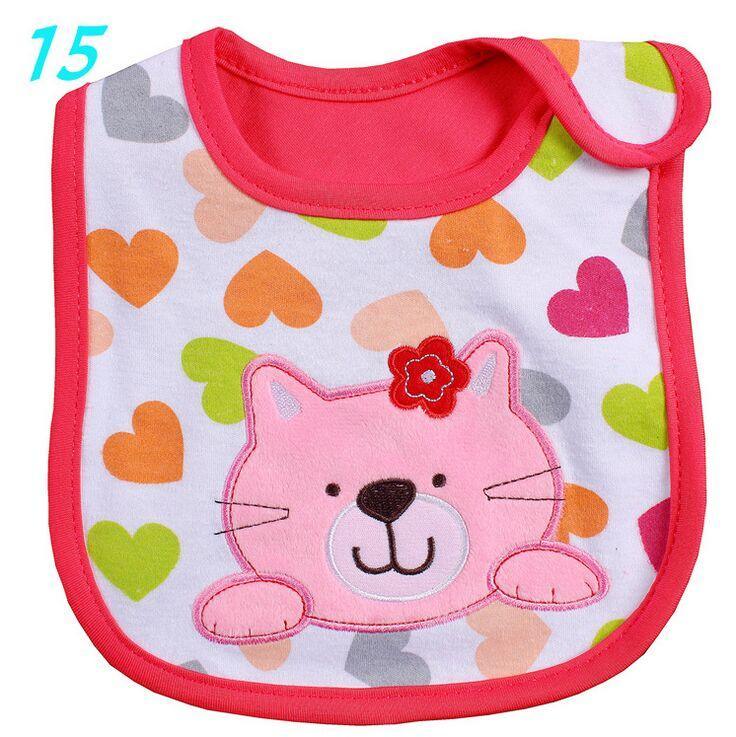 Bib de bebé de algodón con diseño de dibujos animados - Impermeable y cómodo