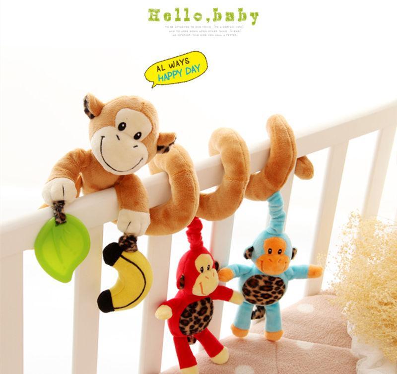 Colorful Animal Rattle Stroller Toy for Infants
