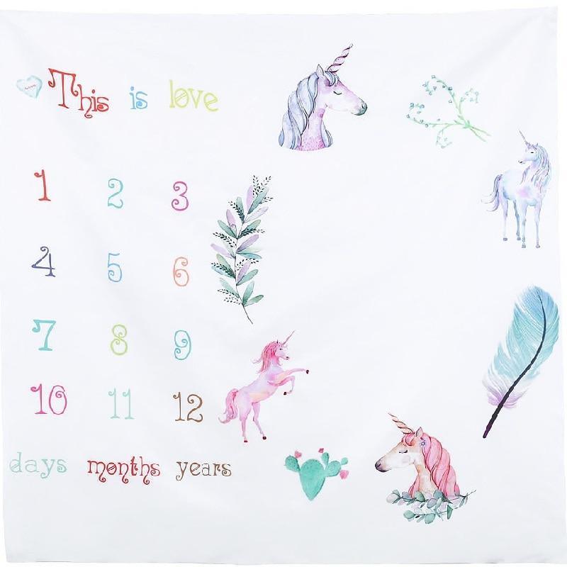 Adorable Cartoon-Themed Baby Milestone Blanket and Play Mat - Korvel