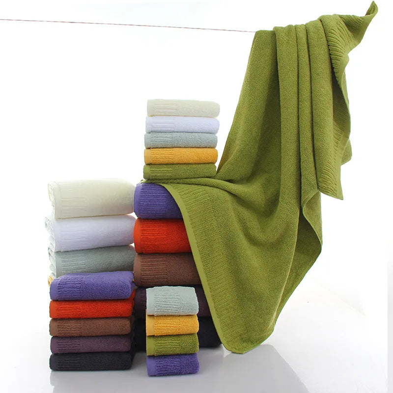 Cotton Thicken bath towel set hand towel face towel and bath towels for adults 10 colors  100% cotton - Korvel