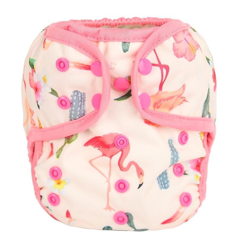 Couche en tissu pour bébé ajustable à taille unique avec double gousset