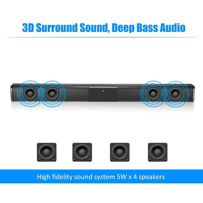 Barre de son Bluetooth 20W pour home cinéma et PC