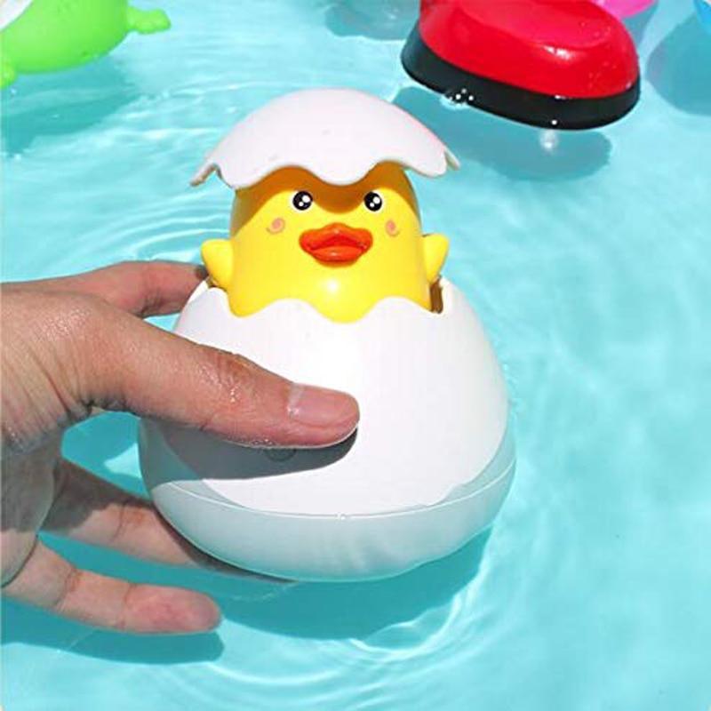 Juguete de baño de spray de agua en forma de huevo de pato pingüino para niños