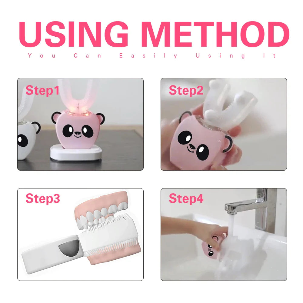 Smart U 360 Degrees Kids Sonic Electric Toothbrush Music Silicon Automatic Ultrasonic Teeth Tooth Brush Cartoon Pattern Children - Korvel