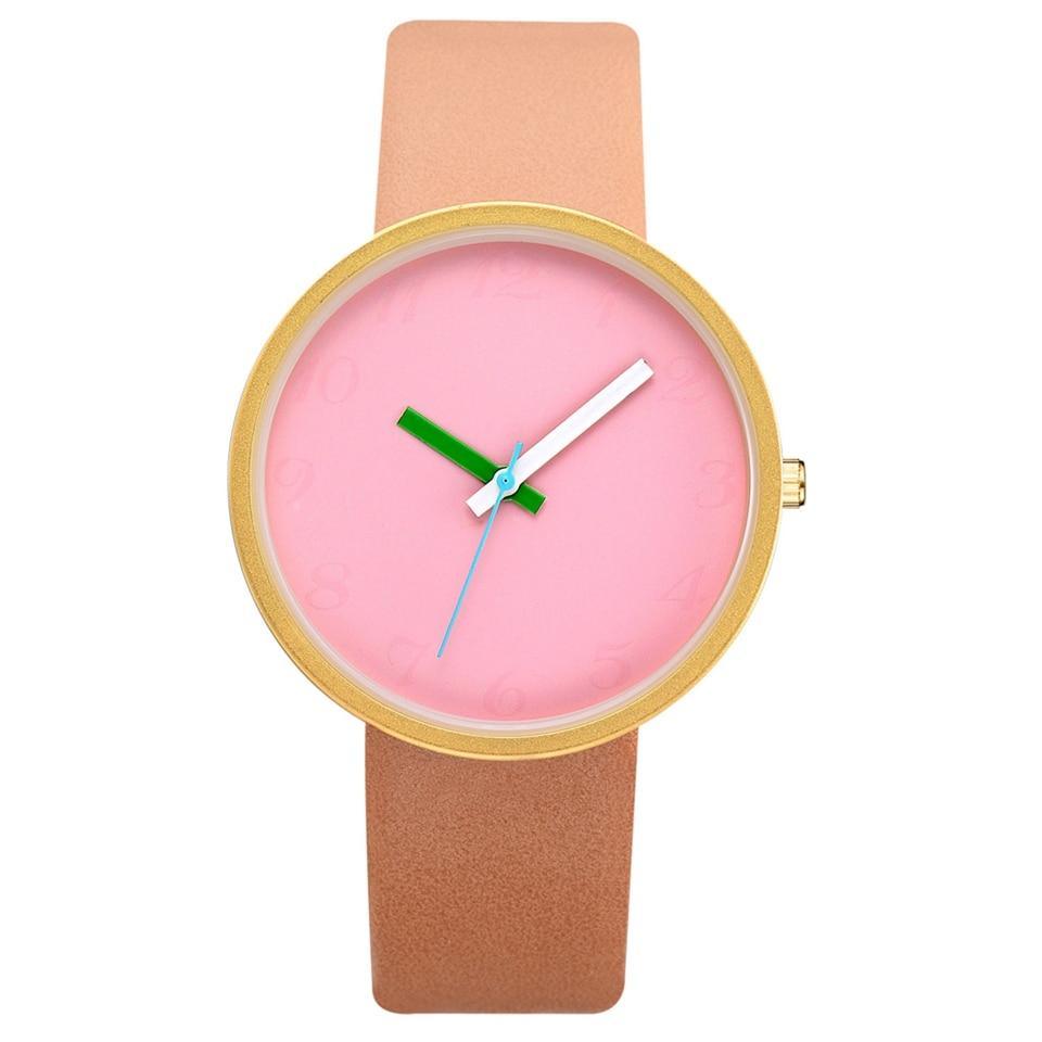 Montre à Quartz Contrastée Grise Moderne pour Femmes et Hommes