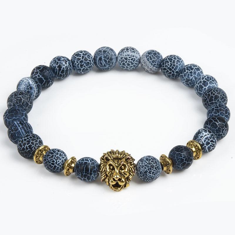 Elegant Tiger Eye Bracelet with Lion Head Charm