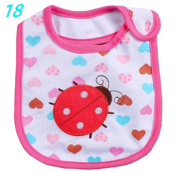 Bib de bebé de algodón con diseño de dibujos animados - Impermeable y cómodo