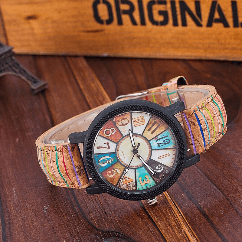 Montre à Quartz en Cuir Vintage pour Femmes