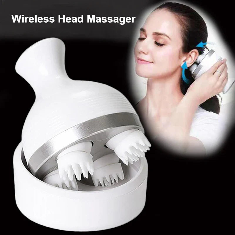Waterproof Wireless Scalp Massager with Deep Tissue Kneading