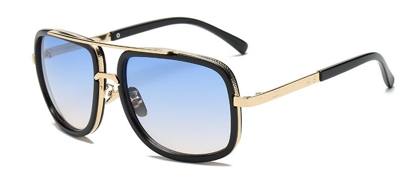 Elegant Oversized Gold Metal Frame Sunglasses