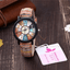 Montre à Quartz en Cuir Vintage pour Femmes