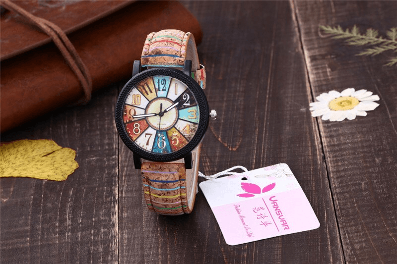 Montre à Quartz en Cuir Vintage pour Femmes