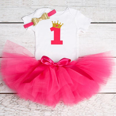 Fluffy Pink Tutu Dress for Baby's First Birthday