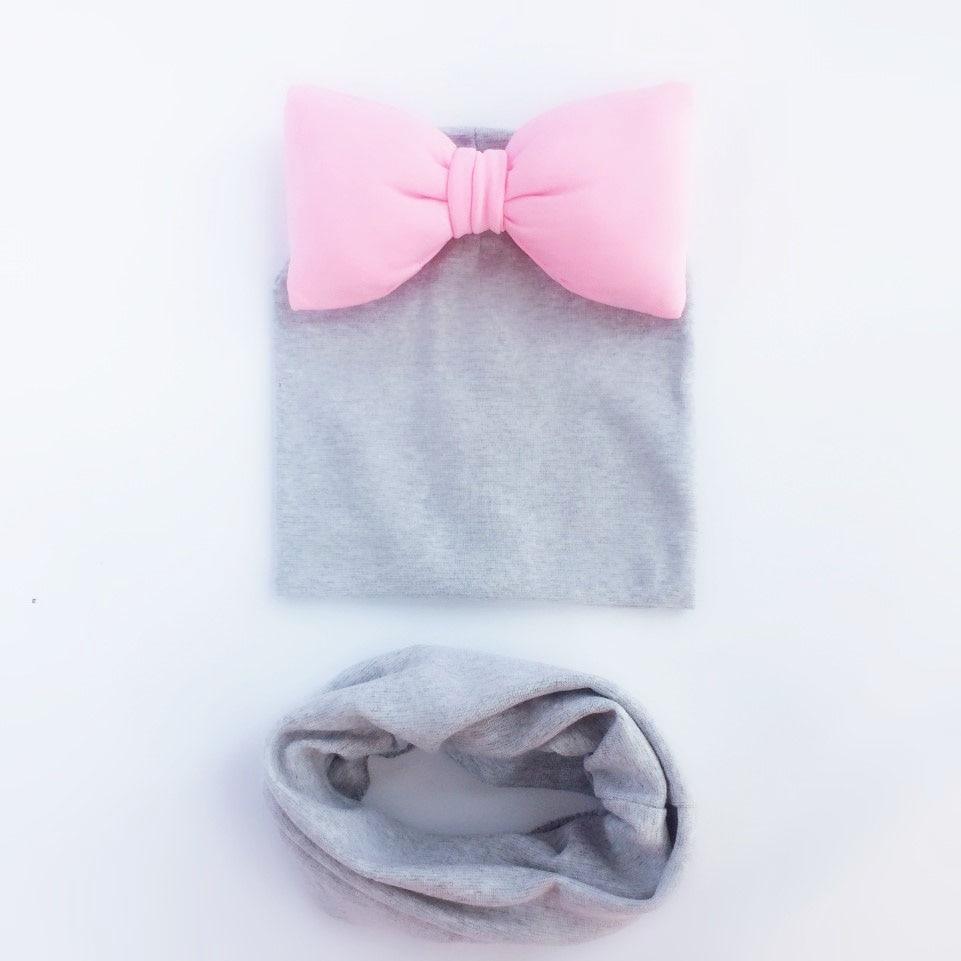 Chapeau en Coton Premium pour Bébé avec Nœud et Écharpe