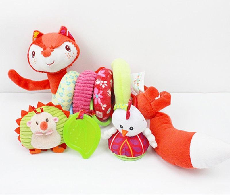 Colorful Animal Rattle Stroller Toy for Infants