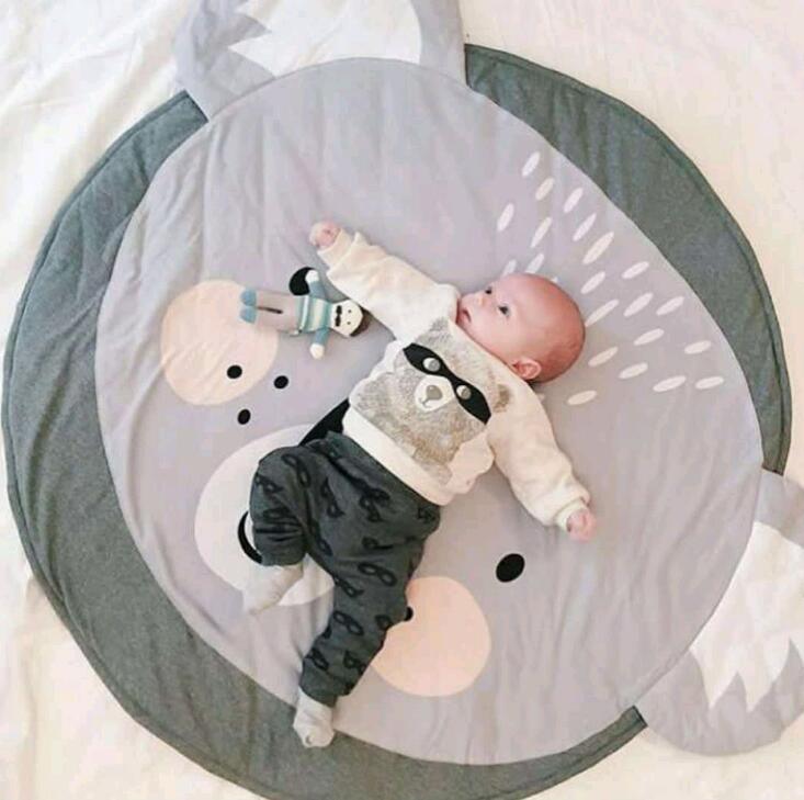 Deluxe Cartoon Animal Play Mat for Infants - Foldable Cotton Rug - Korvel