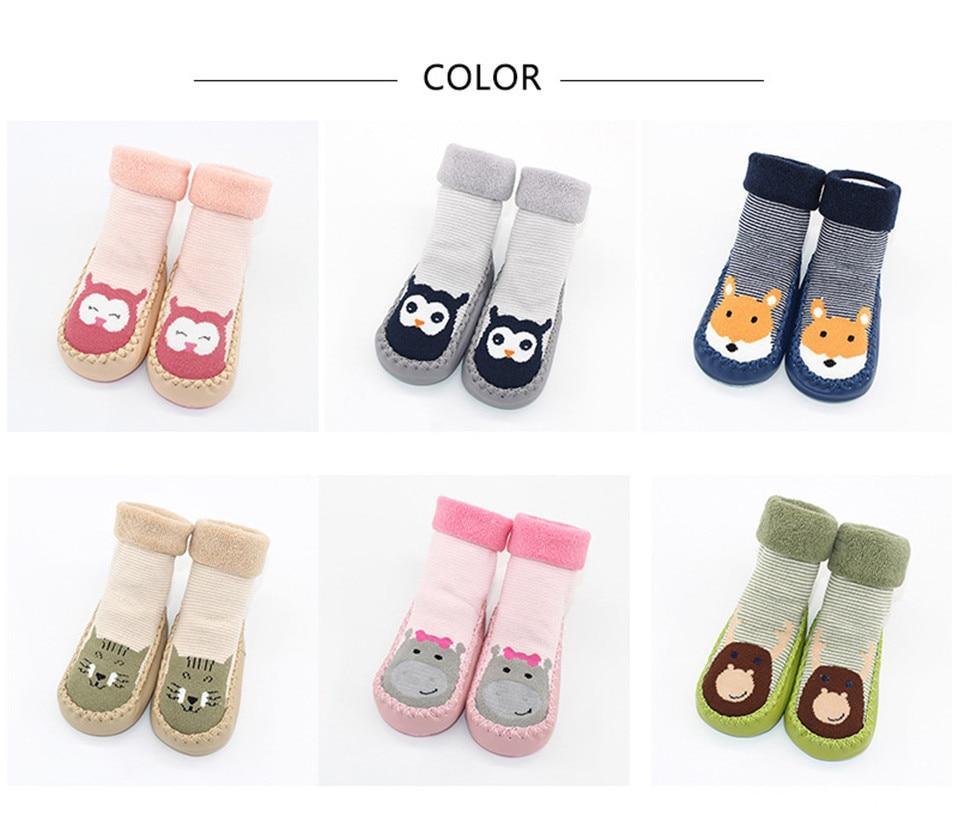 Baby Warm Stretchy Booties with Rubber Soles for Newborns