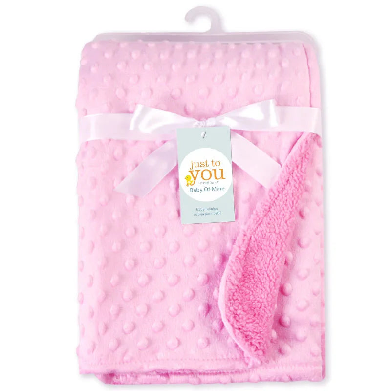Baby Blanket & Swaddling Newborn Thermal Soft Fleece Blanket Solid Bedding Set Cotton Quilt - Korvel
