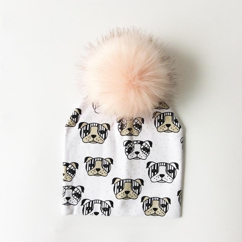 Luxury Cartoon Print Cotton Beanie Hat for Kids