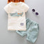 Ensemble T-Shirt en Coton Cartoon et Shorts pour Garçons Bébés
