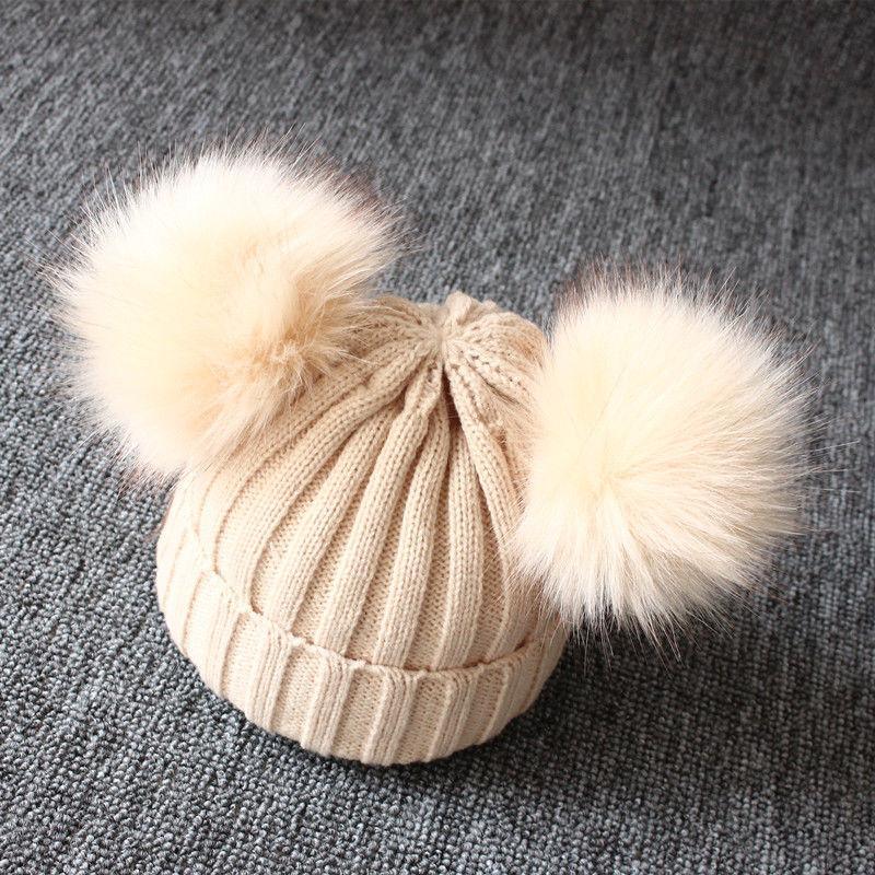 Charming Newborn Baby Winter Knit Hat with Pompom
