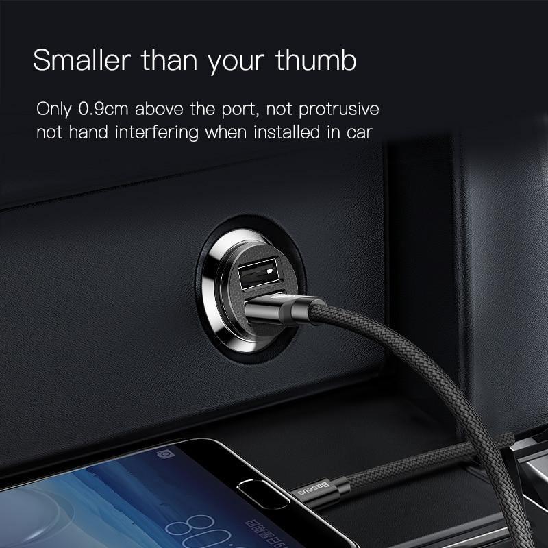 Chargeur de voiture USB noir double 3.1A - Adaptateur de charge rapide