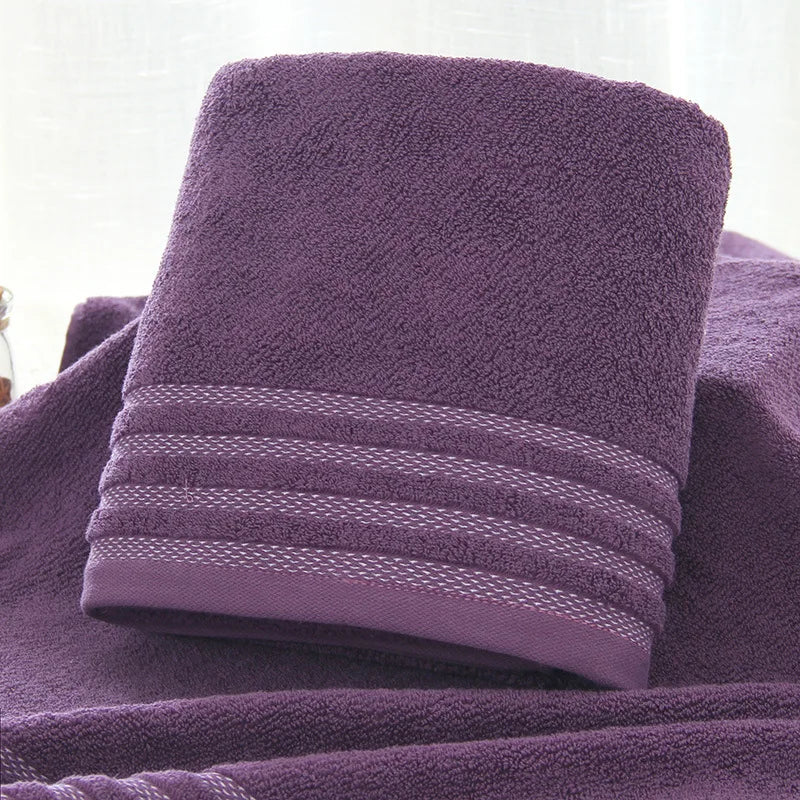 Premium Stripe Cotton Bath Towel Set - 3 Piece Collection