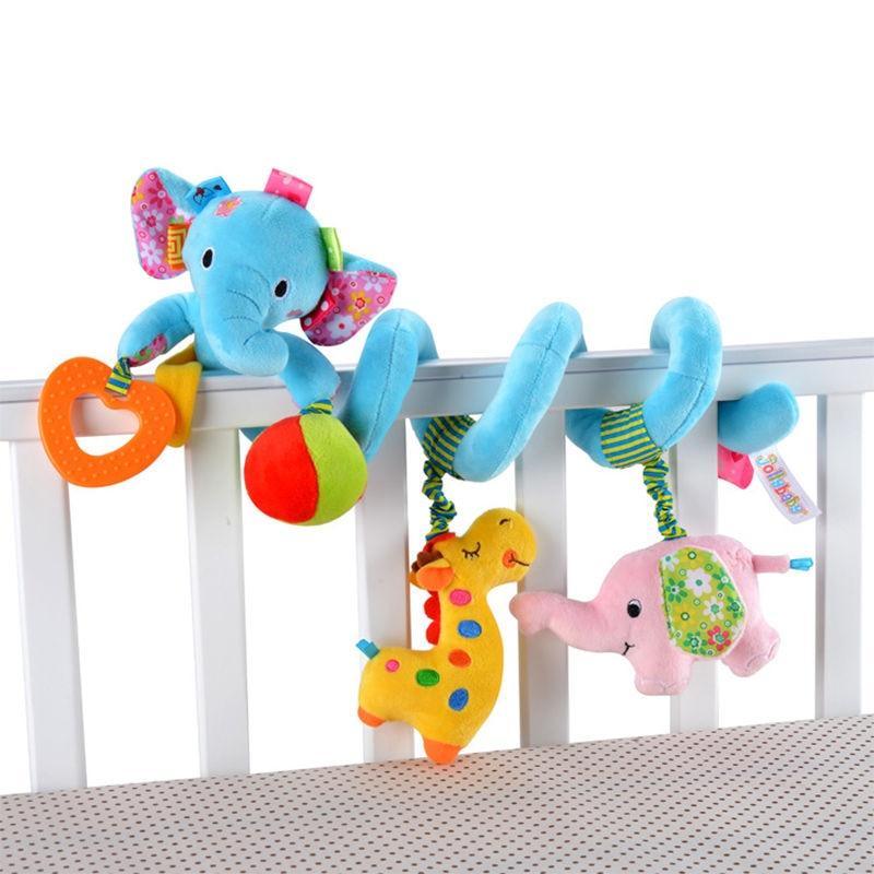 Colorful Animal Rattle Stroller Toy for Infants