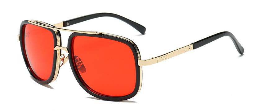 Elegant Oversized Gold Metal Frame Sunglasses