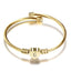 Elegant Gold Color Stainless Steel Heart Bracelet for Women