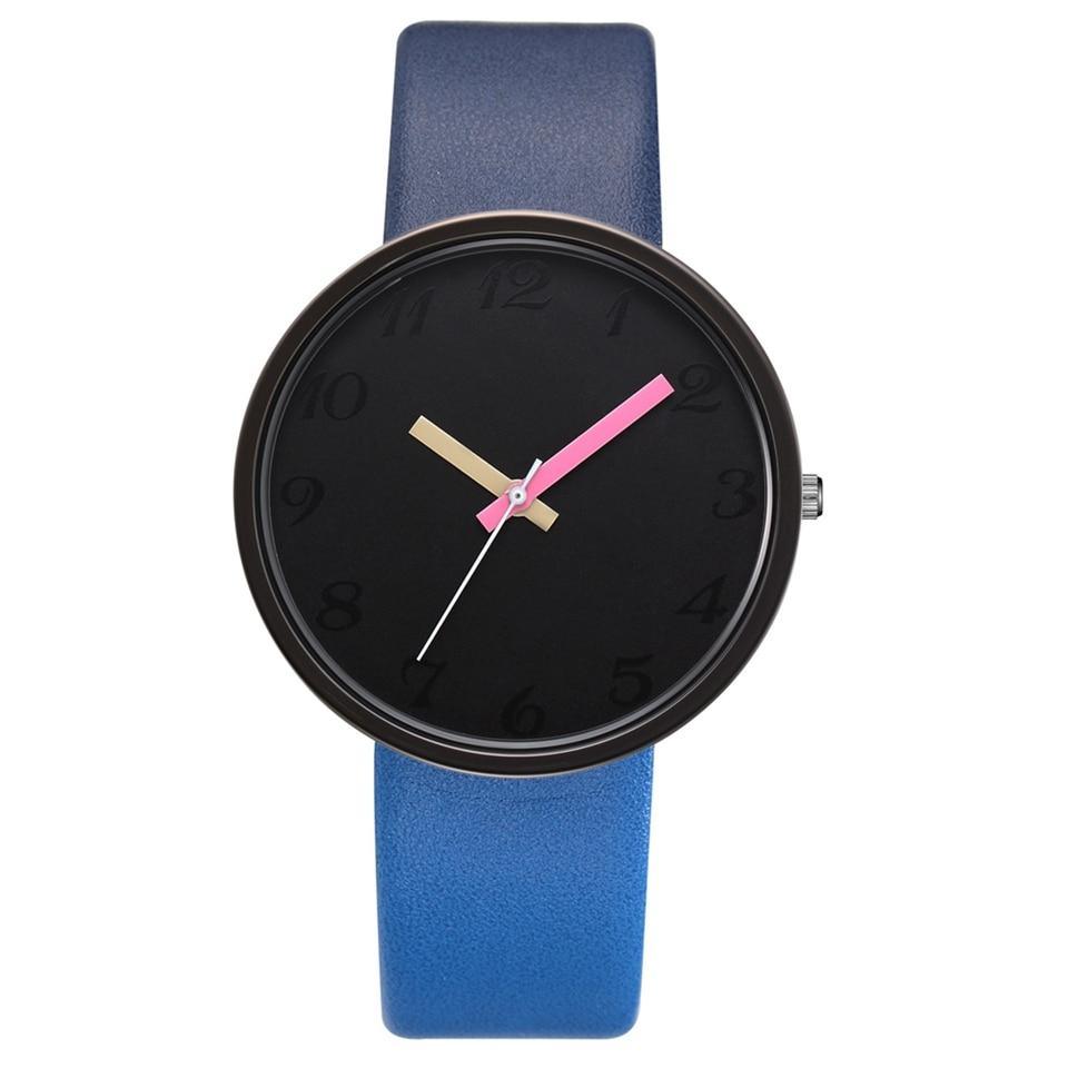 Montre à Quartz Contrastée Grise Moderne pour Femmes et Hommes