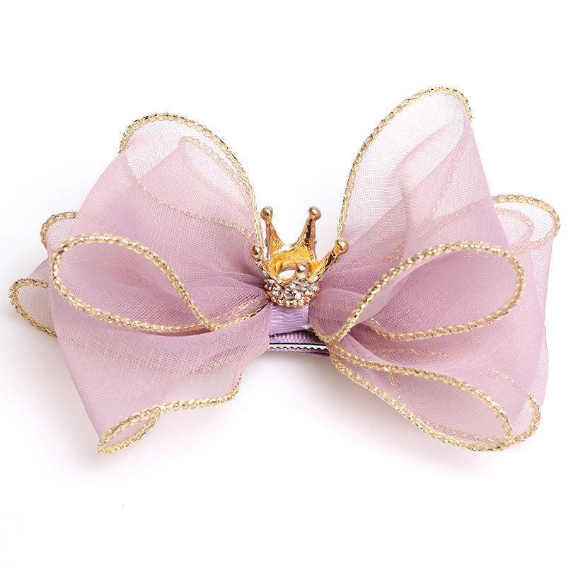 Luxury Pearl Handmade Bowknot Crown Headband for Baby Girls
