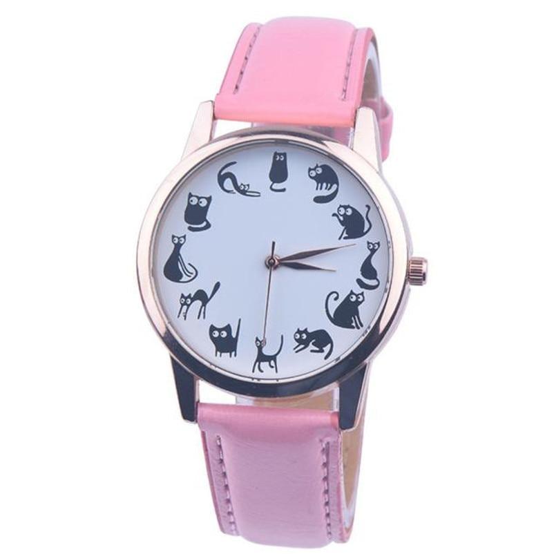 Montre à Quartz Classique Chat pour Femmes - 8 Couleurs Élégantes