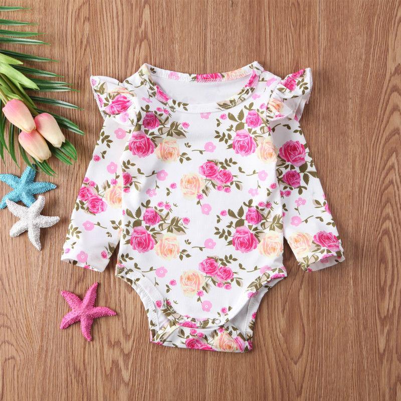 Ensemble Combinaison à Manches Longues en Papillon pour Filles Tout-Petits