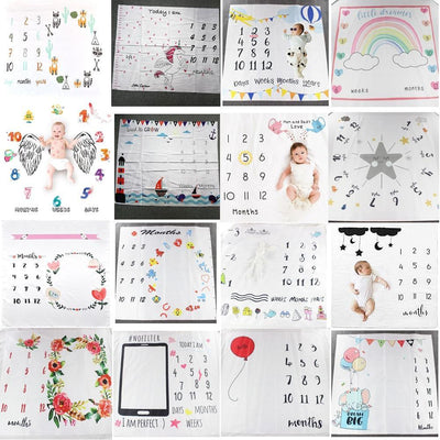 Adorable Cartoon-Themed Baby Milestone Blanket and Play Mat - Korvel