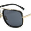 Elegant Oversized Gold Metal Frame Sunglasses