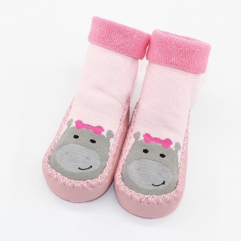 Baby Warm Stretchy Booties with Rubber Soles for Newborns