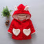 Cozy Velvet Winter Coats for Baby Girls - Heart Print Hoodies - Korvel