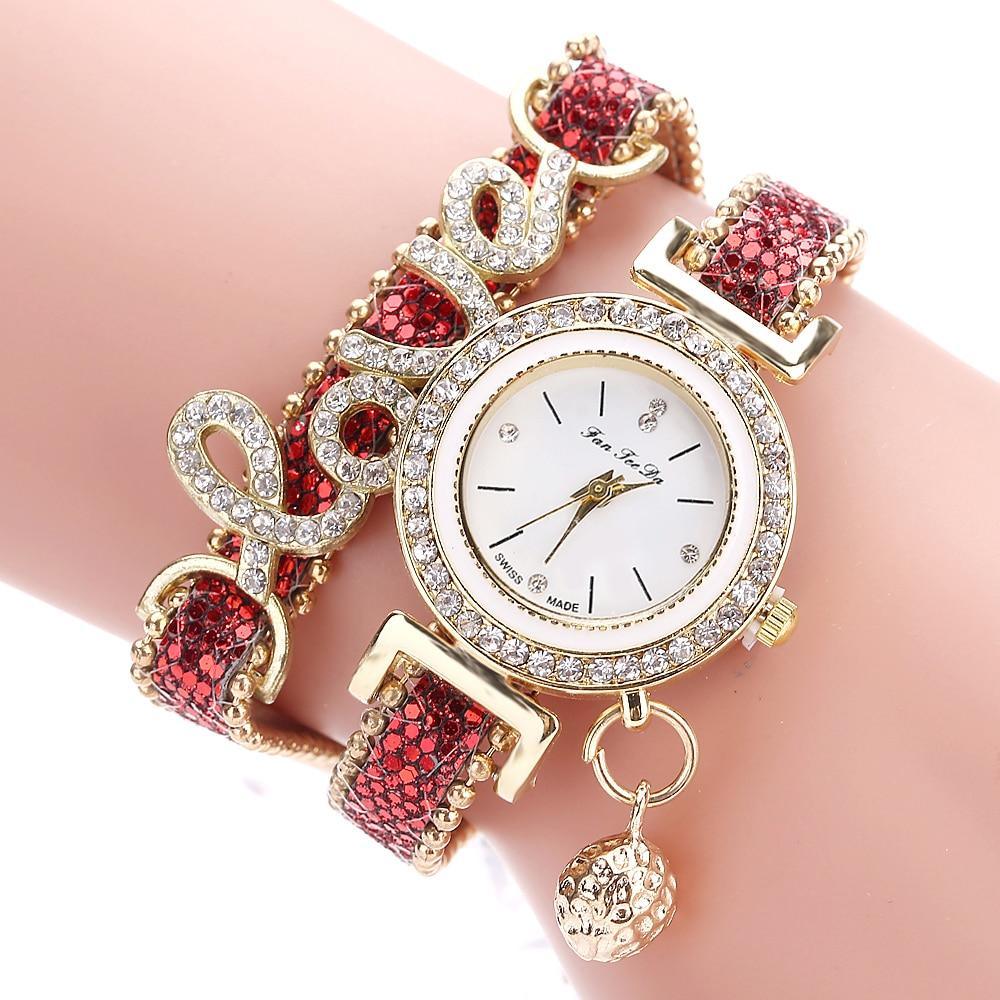Montre à Quartz en Rhinestones de Luxe pour Femmes