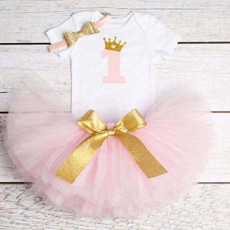 Fluffy Pink Tutu Dress for Baby's First Birthday