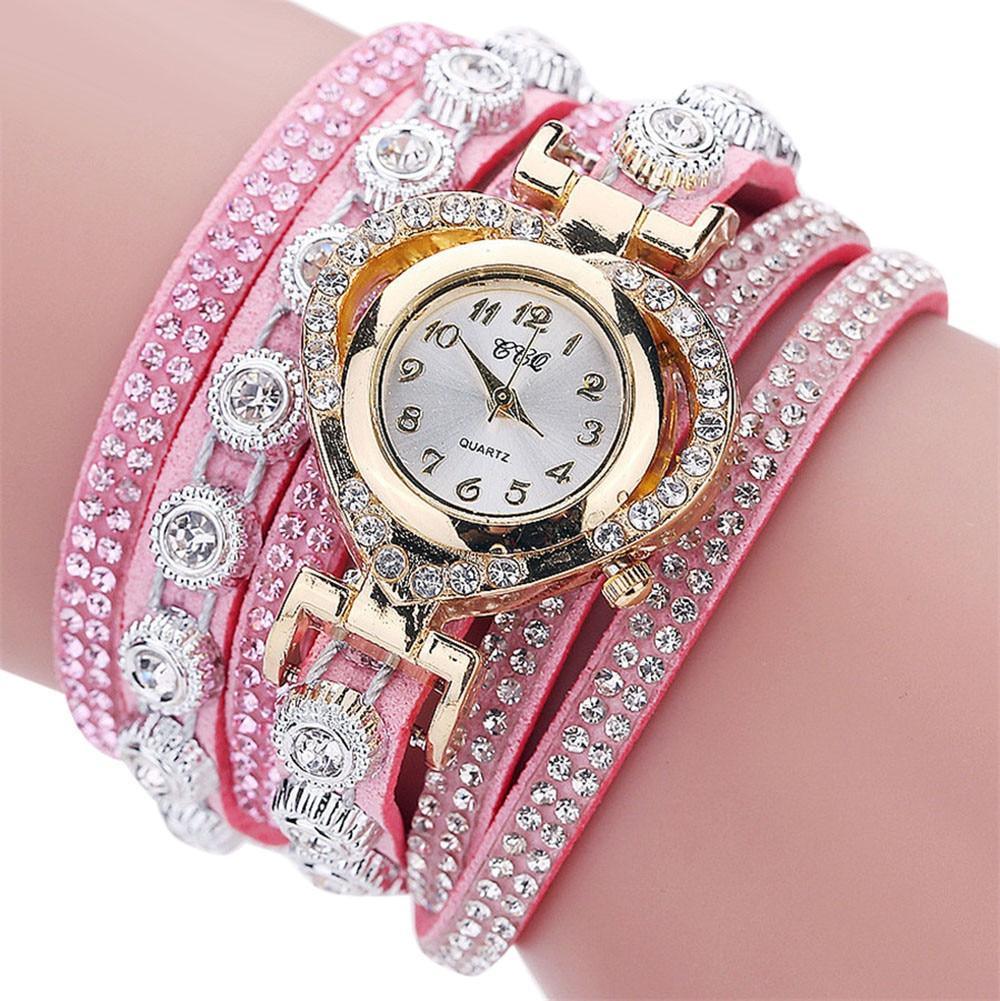 Montre Quartz Bracelet Vintage en Cristal Rhinestone de Luxe