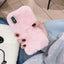 Funda de Peluche Linda y Esponjosa para iPhone - Diseño de Orejas de Conejo