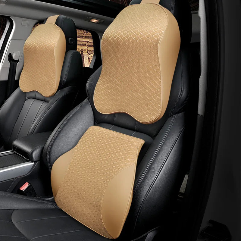 Memory Foam Car Seat Headrest Pillow for Neck and Back Support